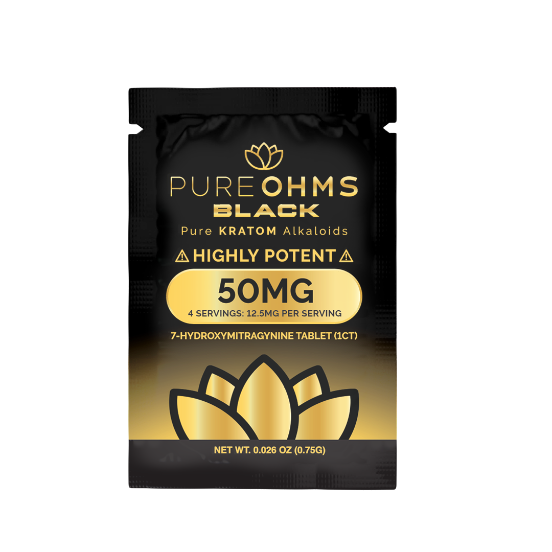 Pure Ohms Black 7-Hydroxy Tabs 50mg Singles