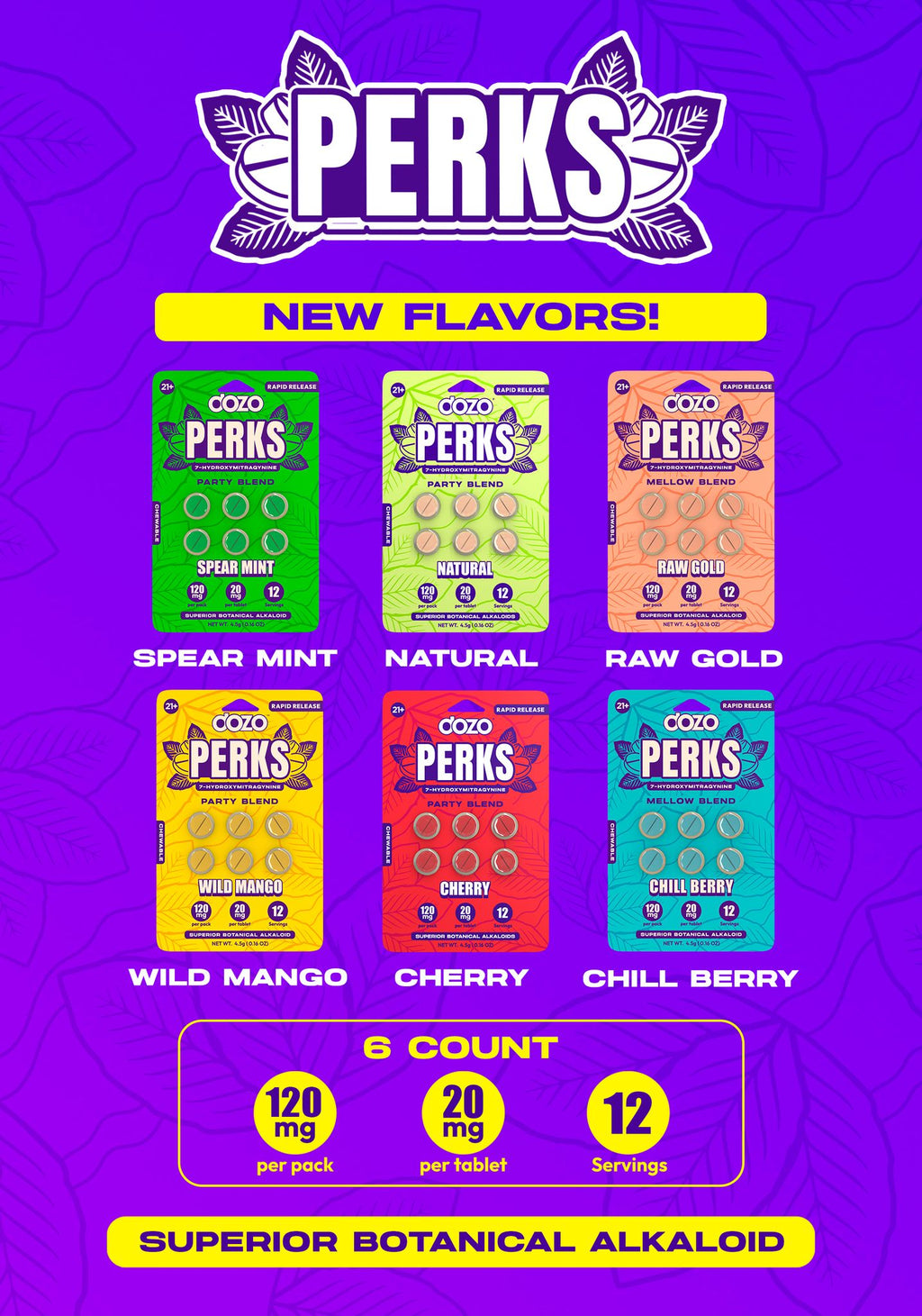 DOZO PERKS + 6 ct + 7-HYDROXYMITRAGYNINE