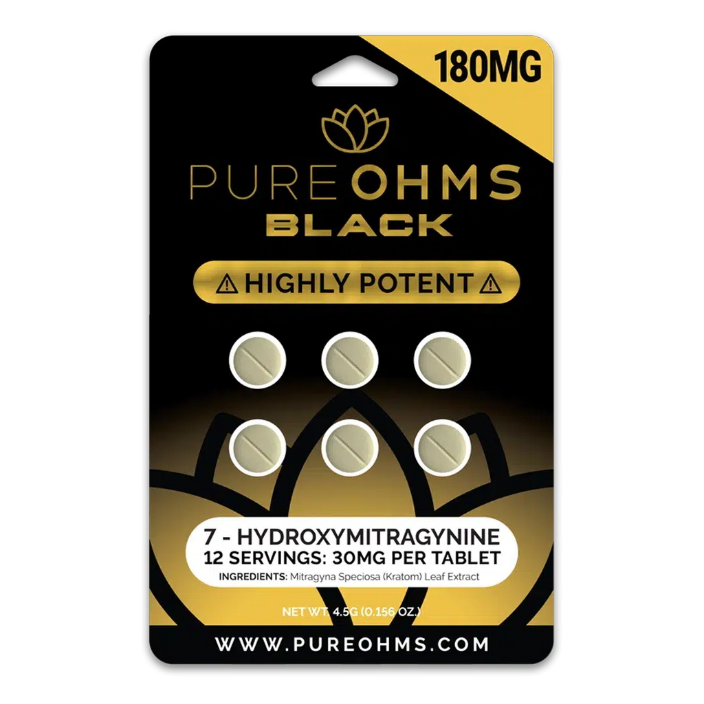 Pure Ohms Black 7-Hydroxy Tabs 180mg (6 Count)
