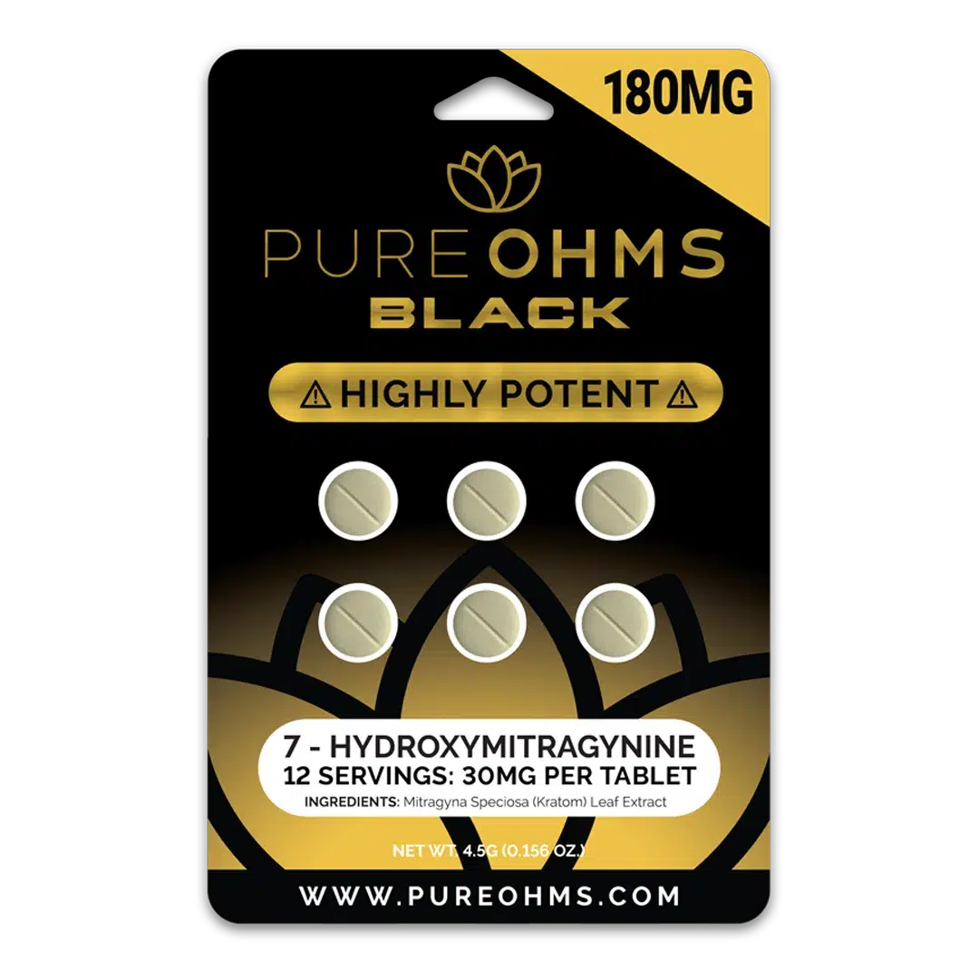 Pure Ohms Black 7-Hydroxy Tabs 180mg (6 Count)