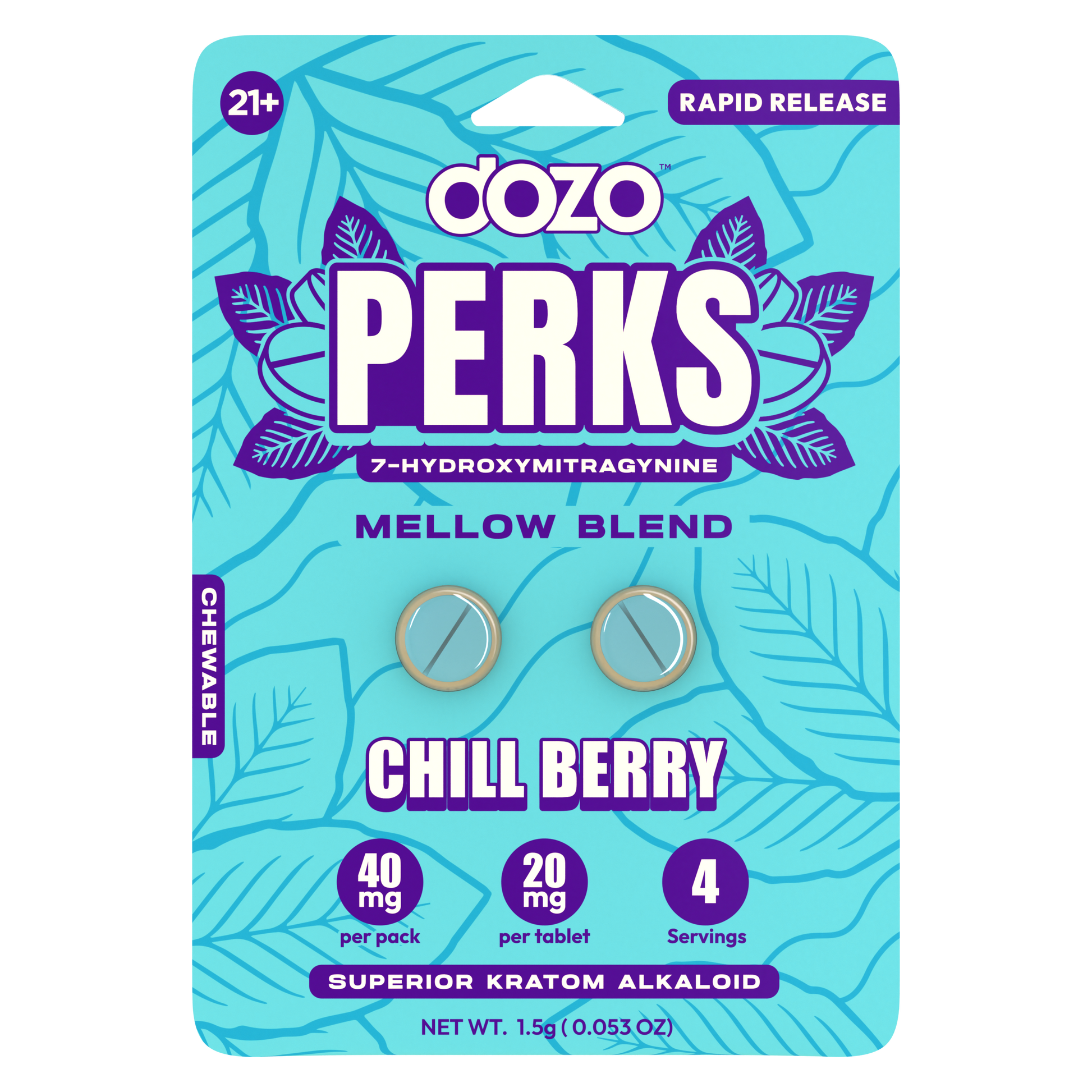 DOZO PERKS 7-Hydroxymitragynine (2ct) - 40mg each pack