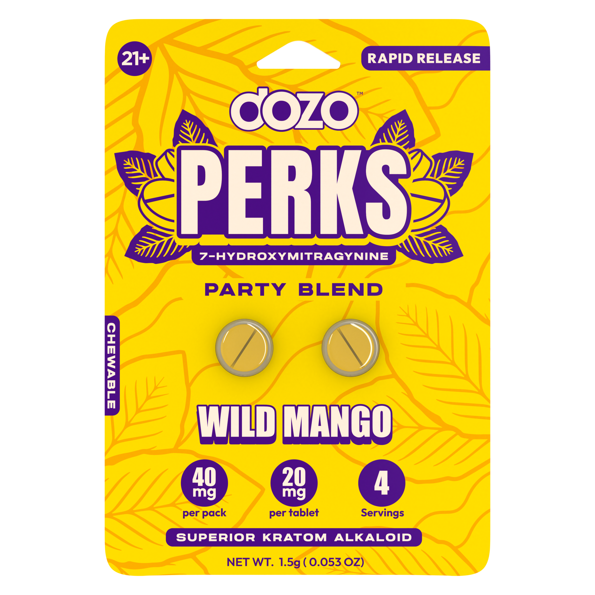 DOZO PERKS 7-Hydroxymitragynine (2ct) - 40mg each pack