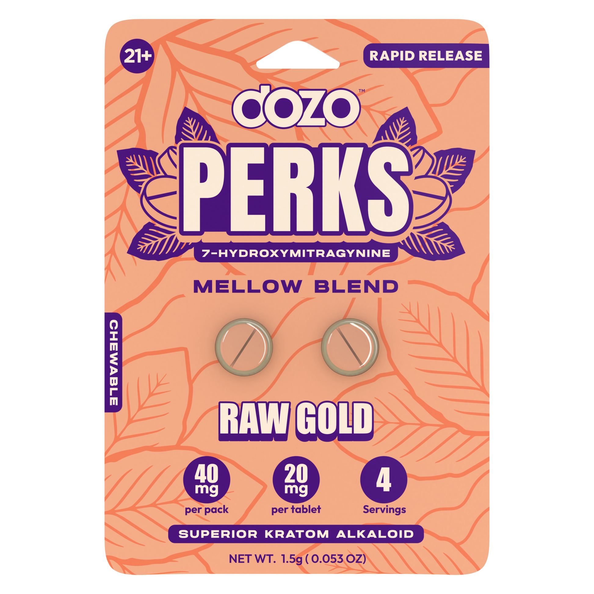 DOZO PERKS 7-Hydroxymitragynine (2ct) - 40mg each pack