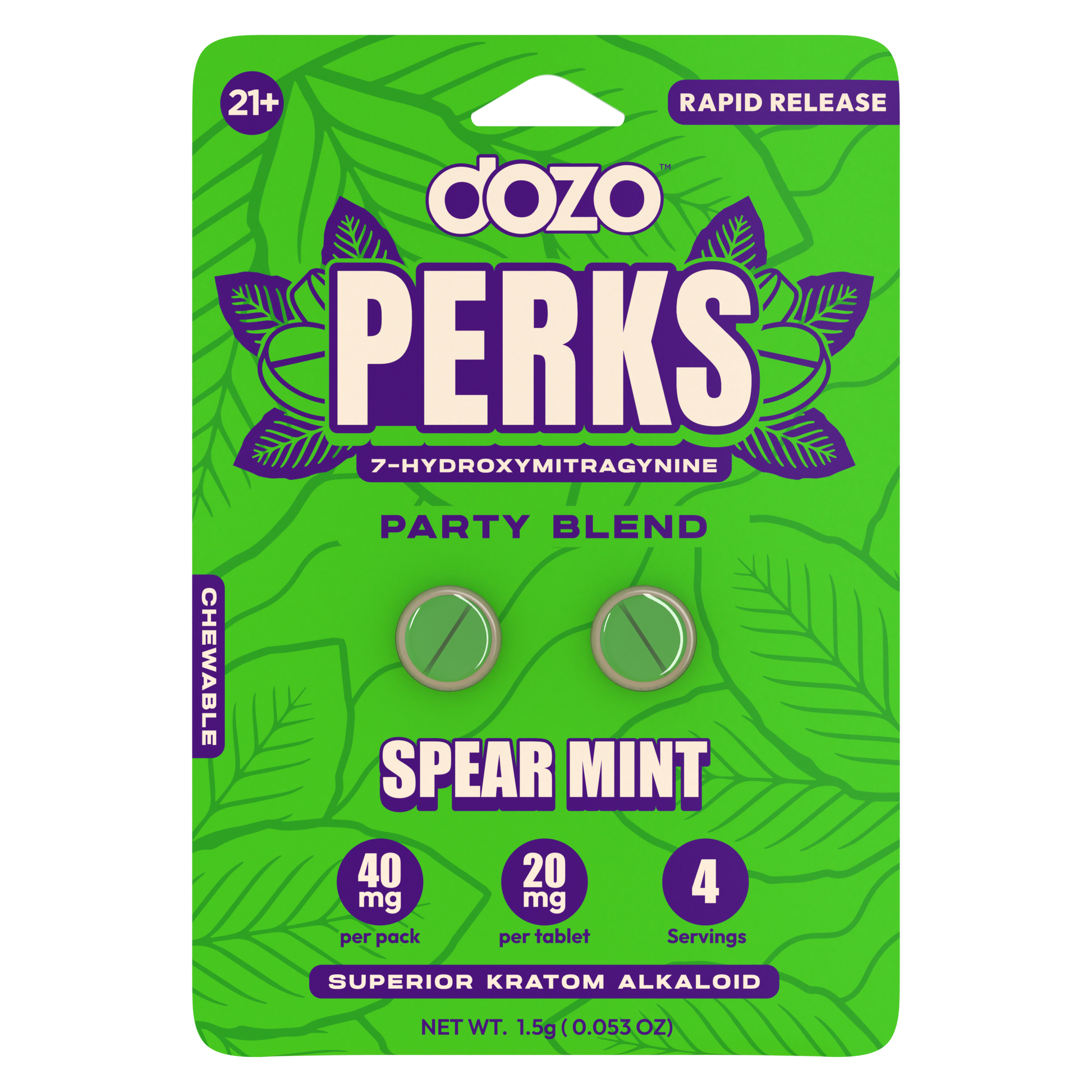 DOZO PERKS 7-Hydroxymitragynine (2ct) - 40mg each pack