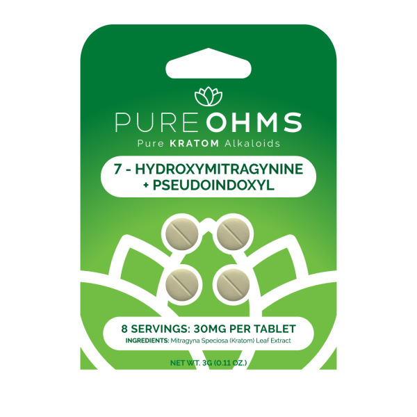 Pure Ohms Green Pseudo & 7-Hydroxy Tabs 120mg (4 Count)